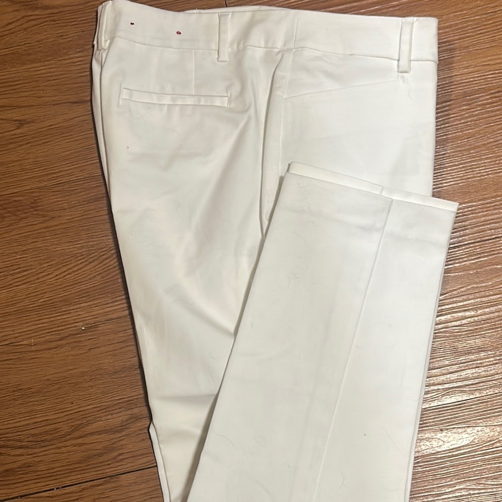 212 Collection White Dress Pants Classic Style Natural Fit Size 12 Tailored Look